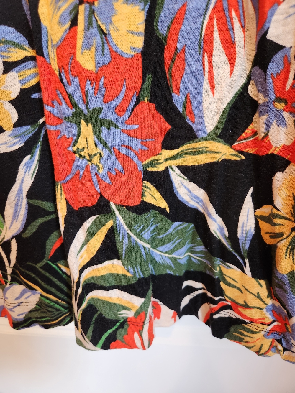 C&C California Tropical Floral Linen Blend V-Neck Dress Cap Sleeve Size M Resort - Picture 5 of 14
